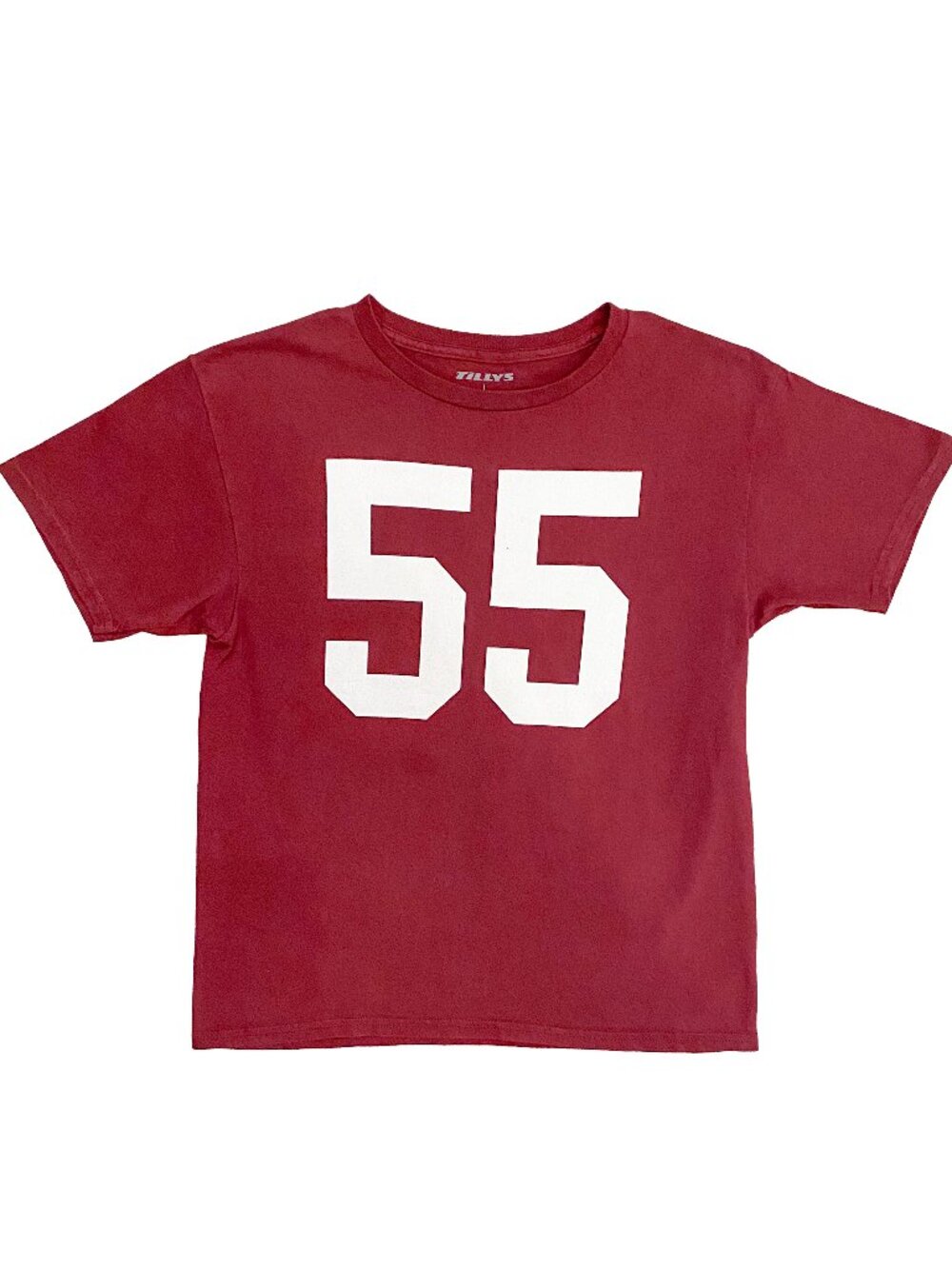 TILLY'S Collegiate 55 Short Sleeve Maroon Burgundy T-Shirt L
